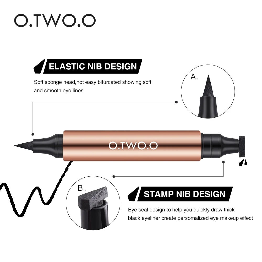 Wing Eyeliner Stamp Waterproof Black Liquid Double End Pen