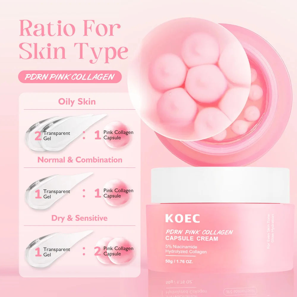 PDRN Pink Collagen Cream Anti Wrinkle Capsule Facial Gel