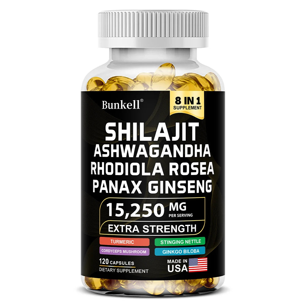 15250 mg Shilajit Capsules with Ashwagandha & Panax Ginseng