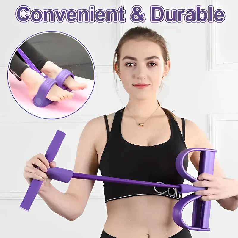 Four Tube Pedal Tensioner Home Fitness Resistance Band Kit