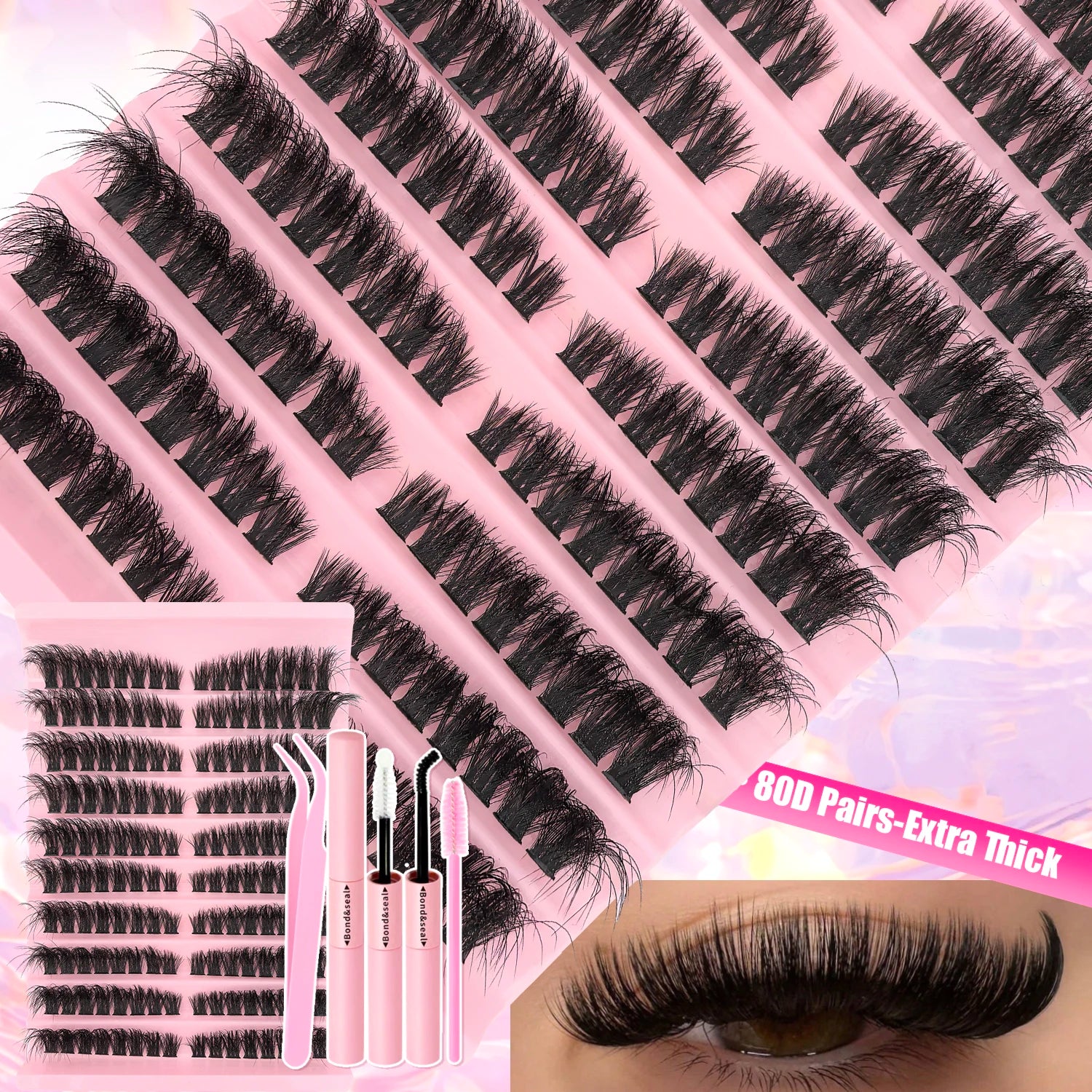 DIY Lash Extension Kit Clusters Individual Eyelashes Set