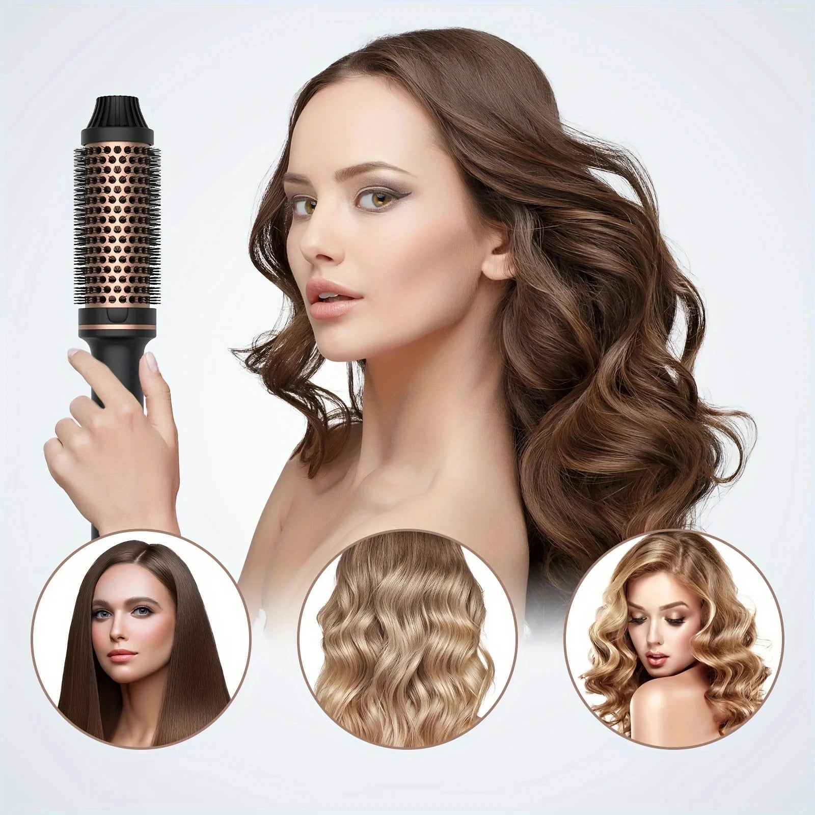 2-in-1 Hair Curler Straightener Professional Hot Comb Brush