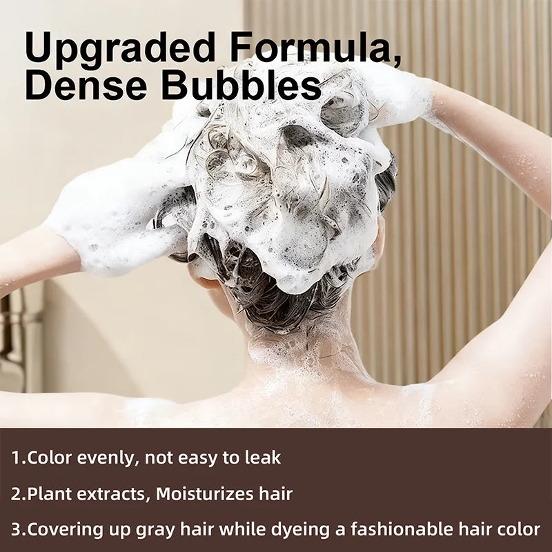 Brown Hair Dye Shampoo 4-in-1 Natural Ginger Formula 100ml