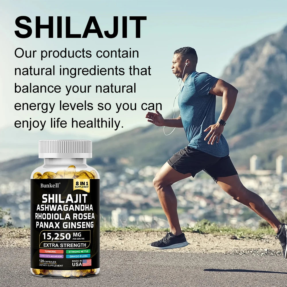 15250 mg Shilajit Capsules with Ashwagandha & Panax Ginseng