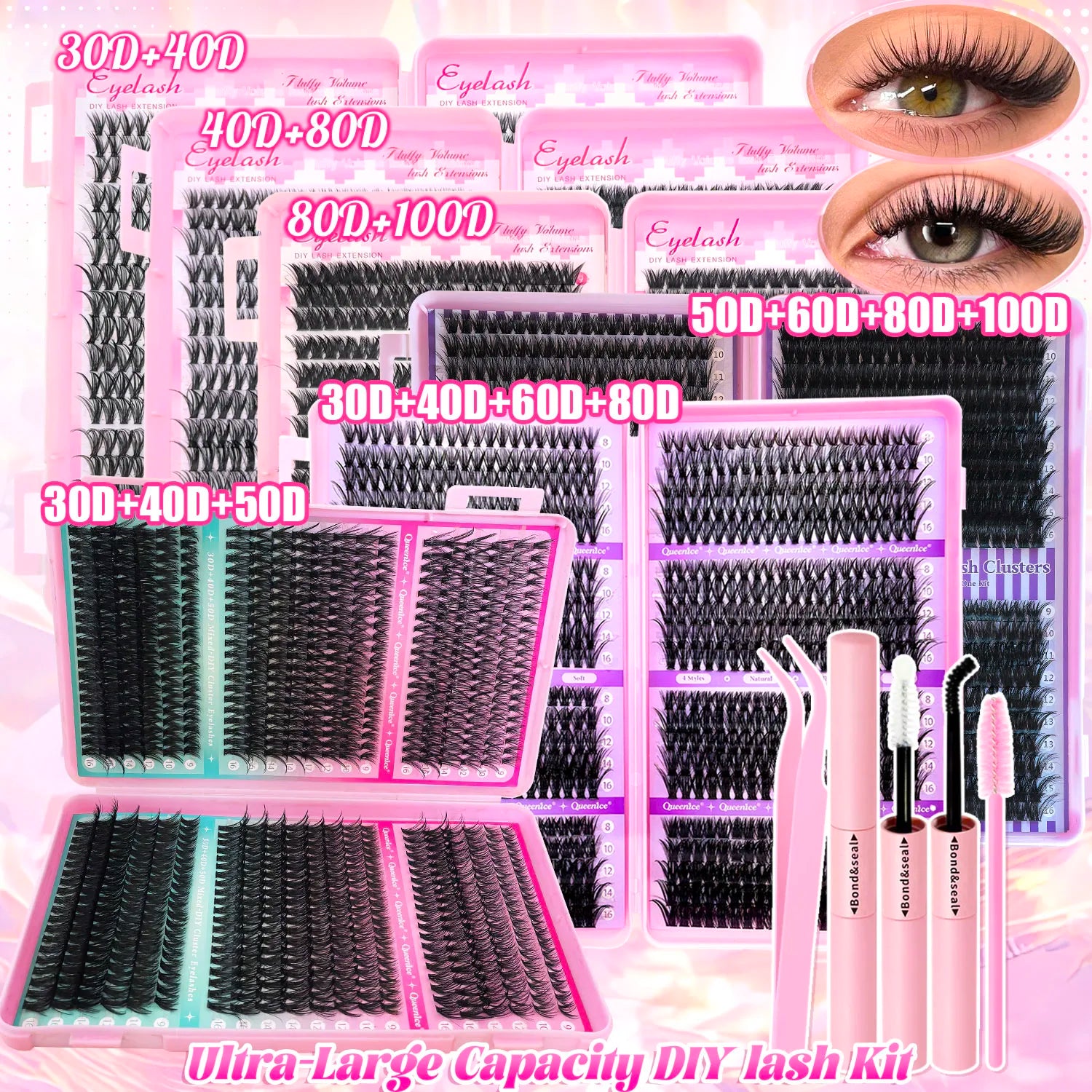 DIY Lash Extension Kit Clusters Individual Eyelashes Set