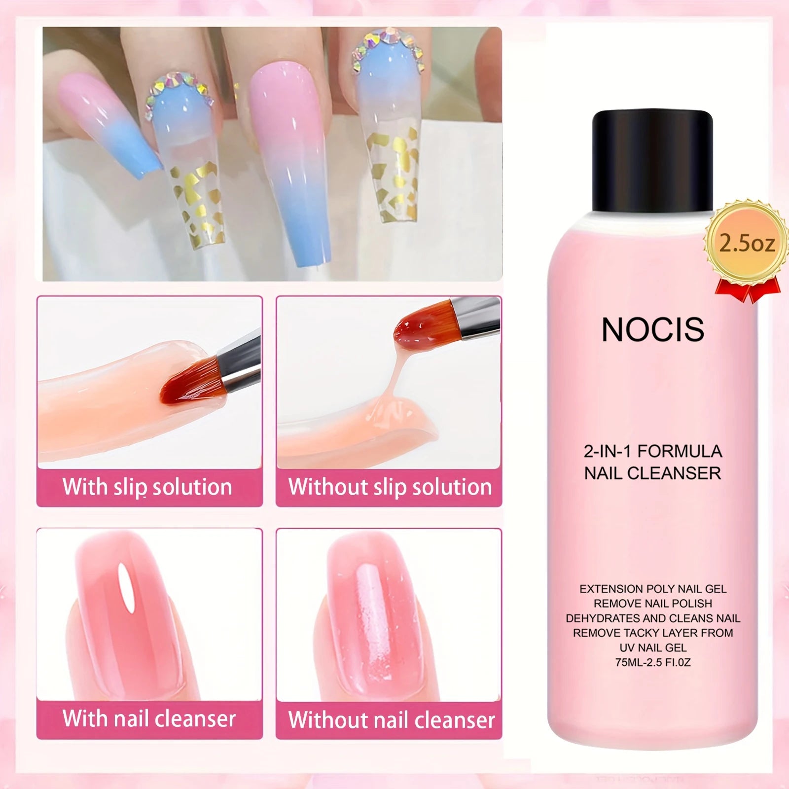 2-in-1 Gel Cleanser and Slip Solution for Poly Gel Nails