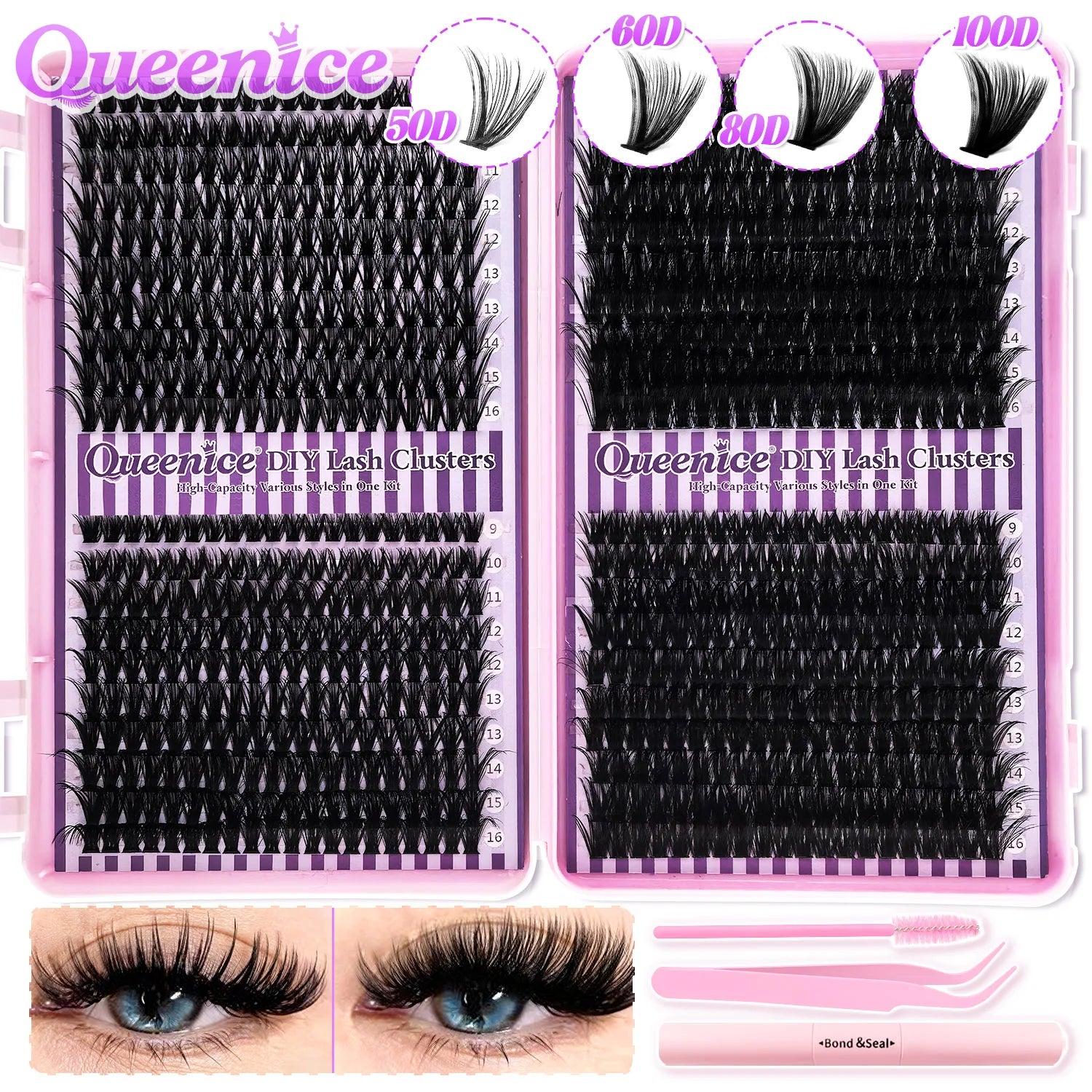 DIY Lash Extension Kit Clusters Individual Eyelashes Set