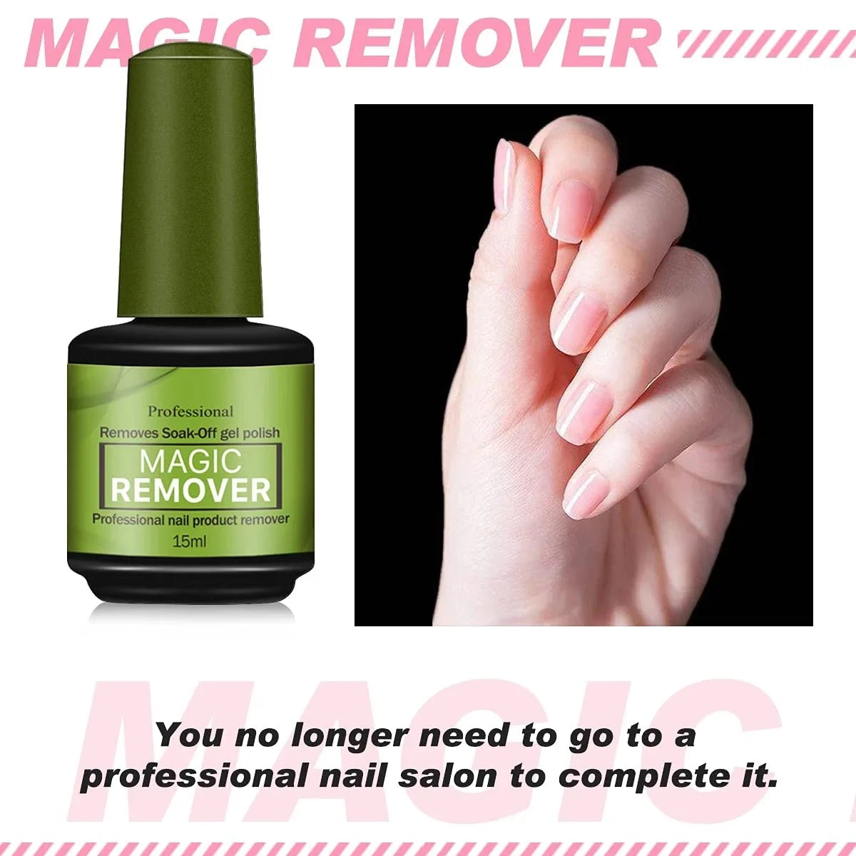 15ml Magic Nail Gel Remover Fast UV Soak-Off Polish Cleaner