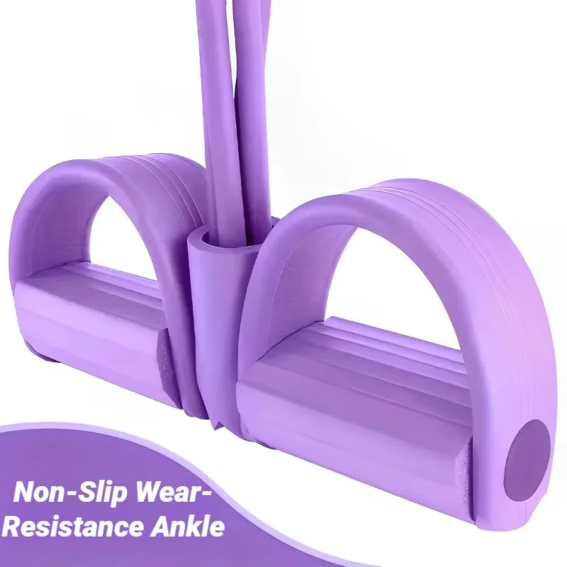 Four Tube Pedal Tensioner Home Fitness Resistance Band Kit
