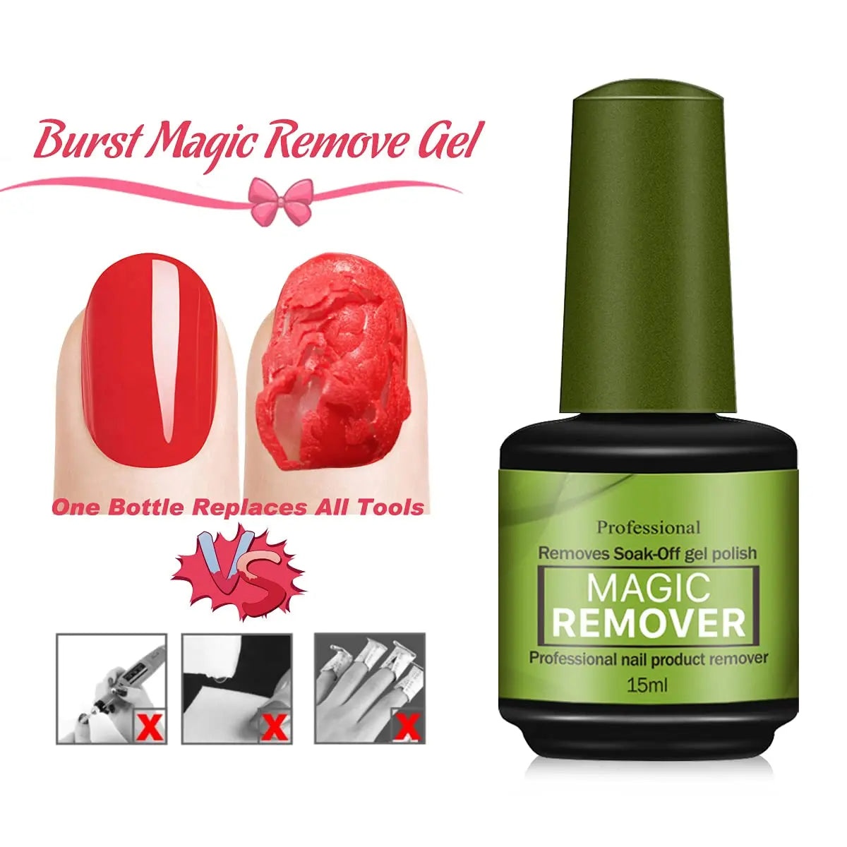 15ml Magic Nail Gel Remover Fast UV Soak-Off Polish Cleaner