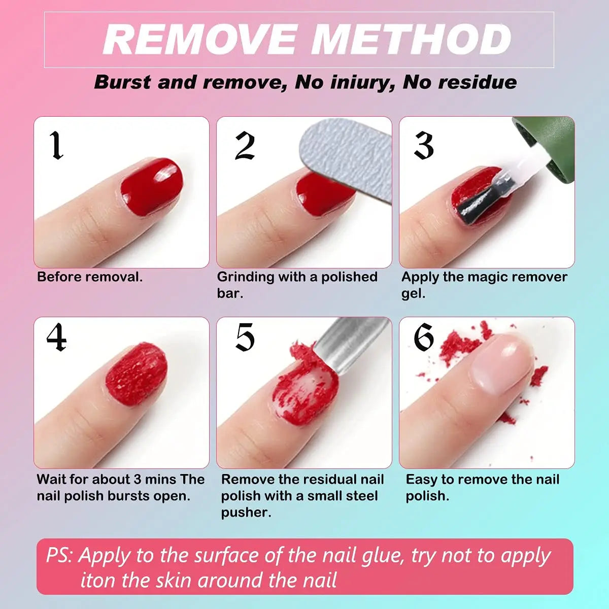 15ml Magic Nail Gel Remover Fast UV Soak-Off Polish Cleaner