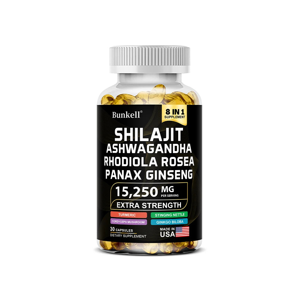 15250 mg Shilajit Capsules with Ashwagandha & Panax Ginseng