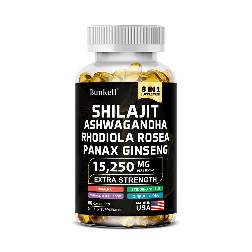 15250 mg Shilajit Capsules with Ashwagandha & Panax Ginseng