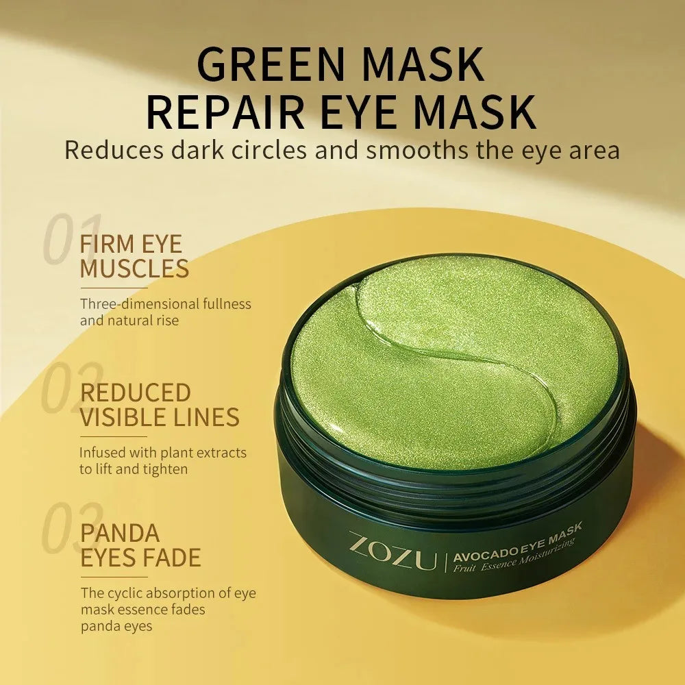 Gold Avocado Eye Mask Anti Wrinkle Dark Circles Patches Set