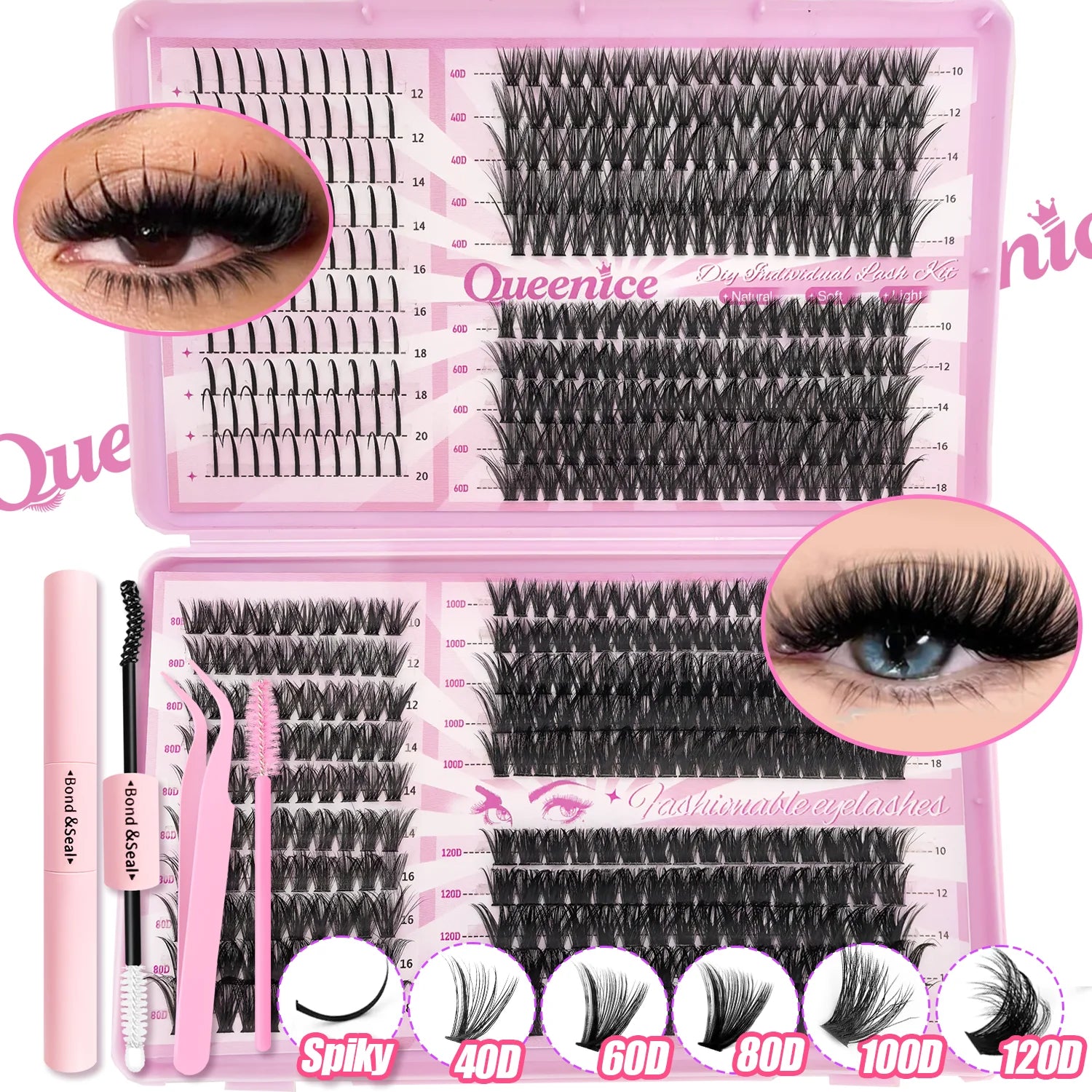 DIY Lash Extension Kit Clusters Individual Eyelashes Set