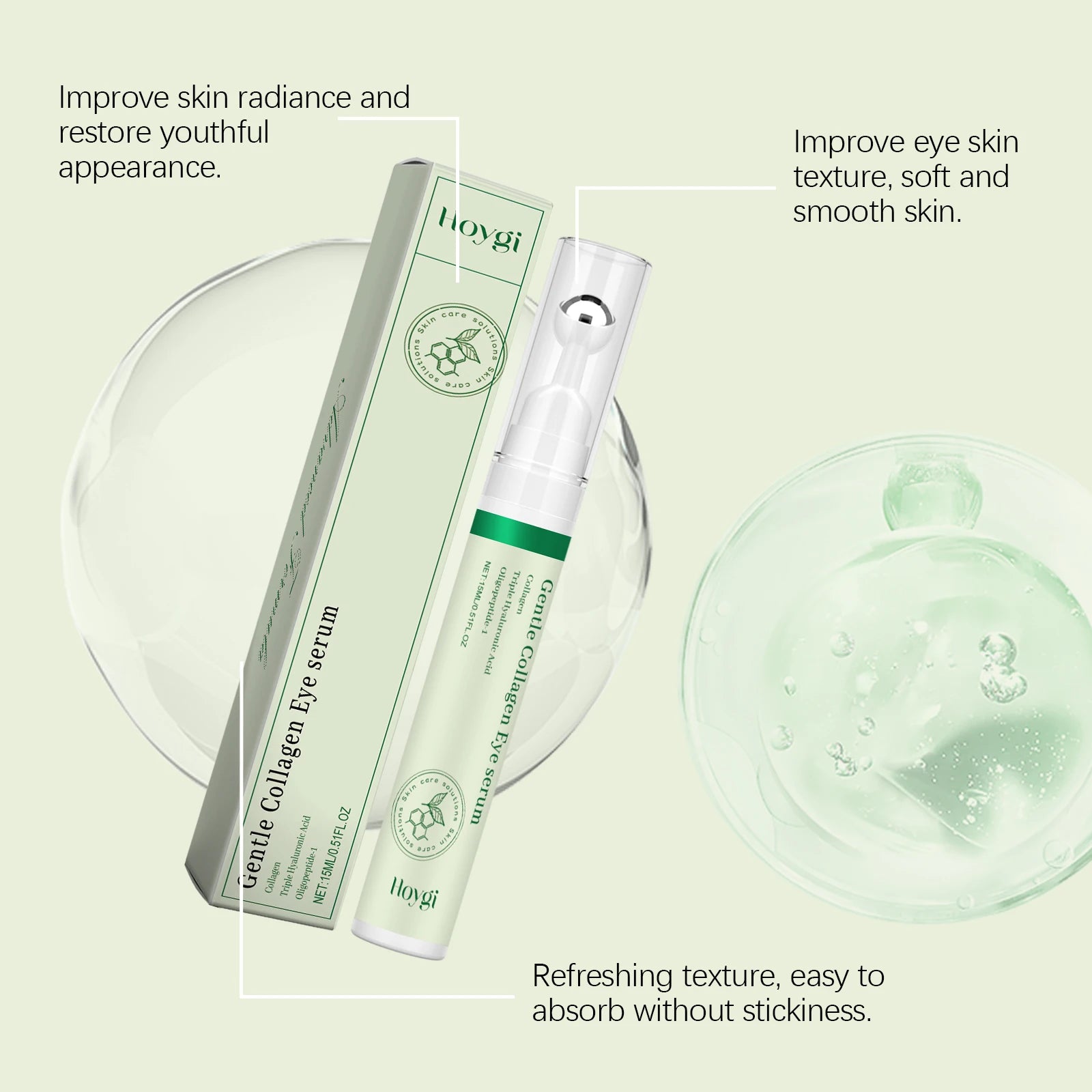 Collagen Eye Serum Anti Puffiness Dark Circles Roller Stick