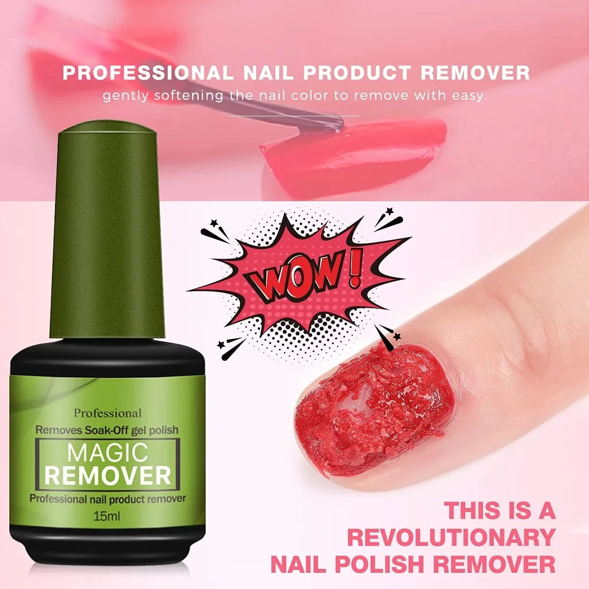 15ml Magic Nail Gel Remover Fast UV Soak-Off Polish Cleaner