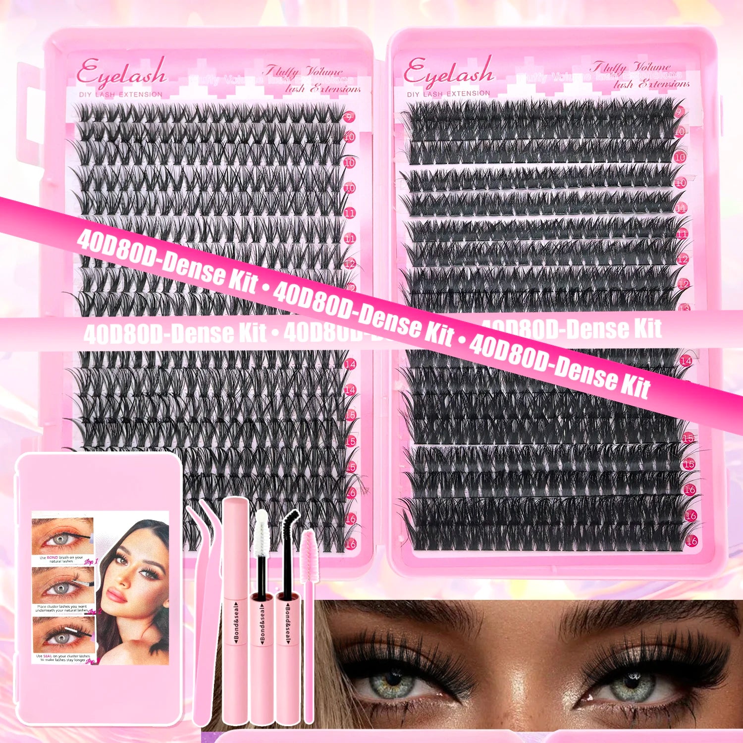 DIY Lash Extension Kit Clusters Individual Eyelashes Set