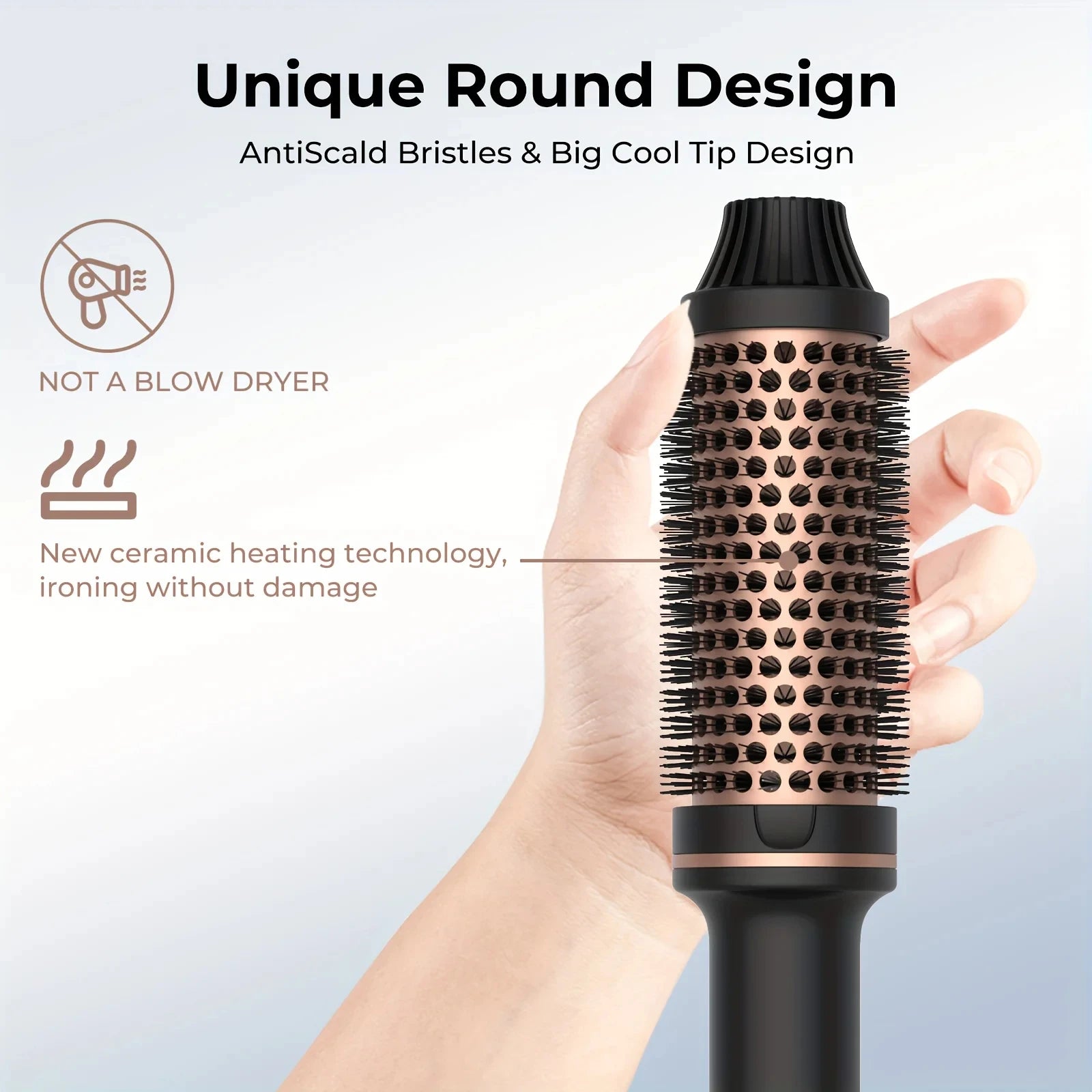 2-in-1 Hair Curler Straightener Professional Hot Comb Brush