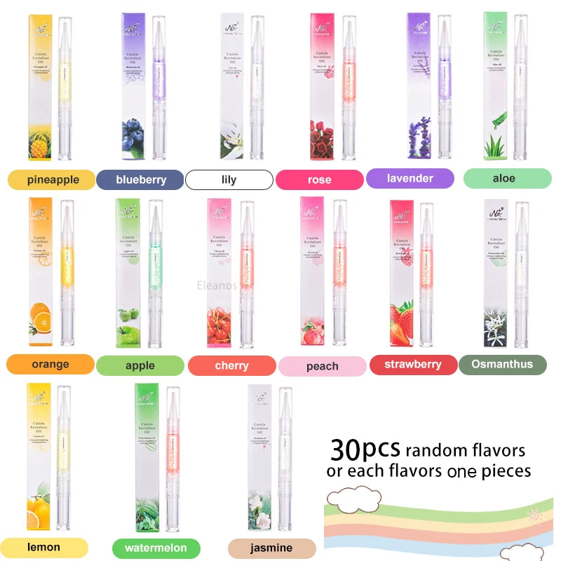 Cuticle Oil Pen Set: 30Pcs Professional Nail Repair Care