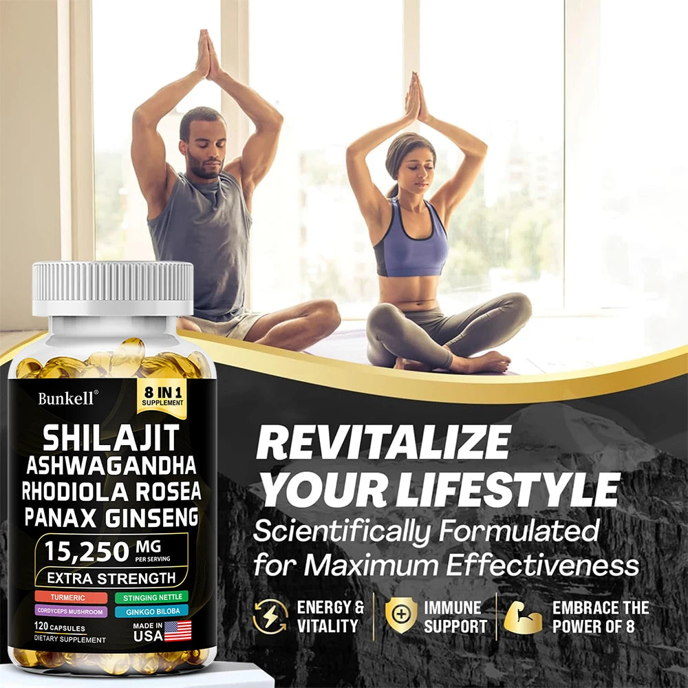 15250 mg Shilajit Capsules with Ashwagandha & Panax Ginseng