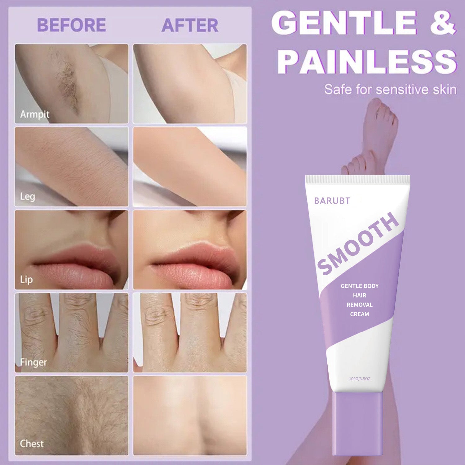 Gentle Hair Removal Cream for Face & Body Shop | Rozalee's