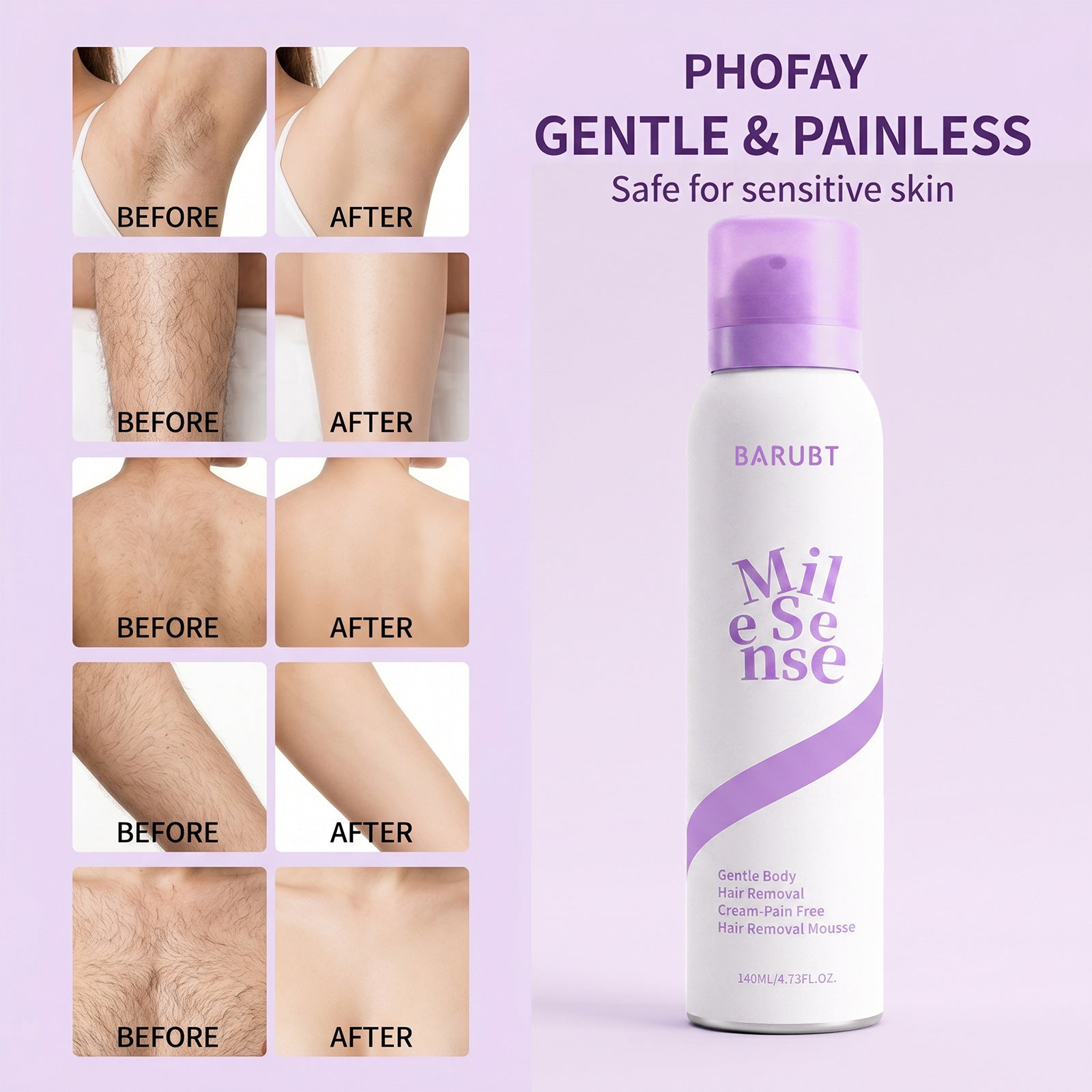 Gentle Hair Removal Cream for Face & Body Shop | Rozalee's